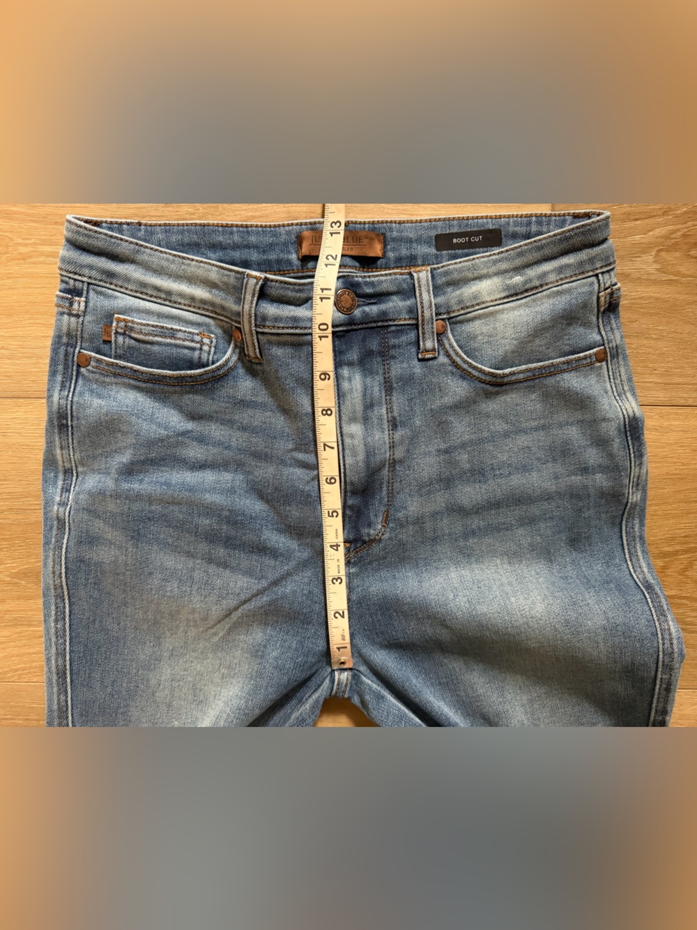 JUDY BLUE High Waist Tummy Control Back Pocket Embroidery Bootcut Jeans NWOT - Picture 5 of 9